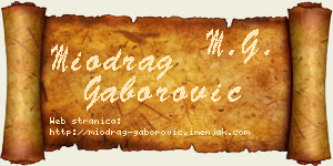 Miodrag Gaborović vizit kartica